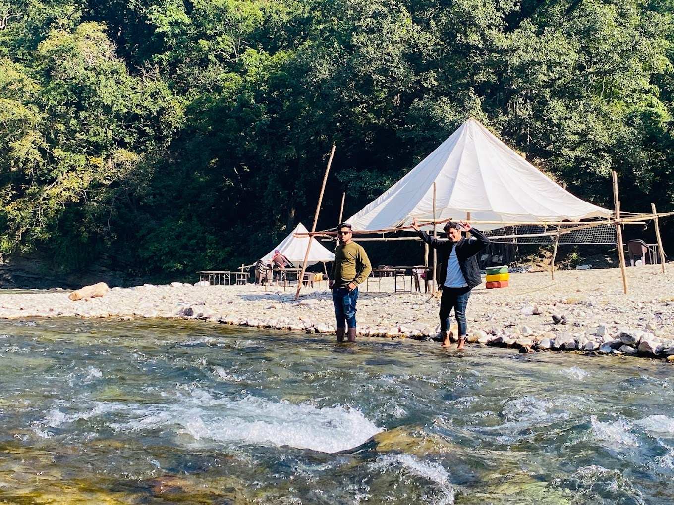Riverside camping in Rishikesh